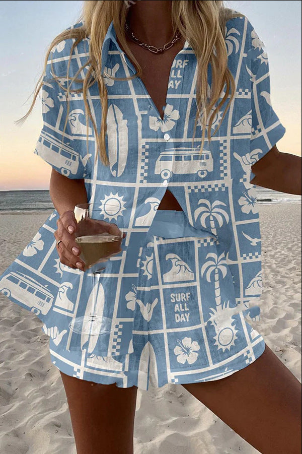 Daniela – Linen-Blend Women’s Cropped Summer Set