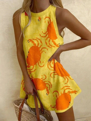 Everghayle – Playful Women’s Coastal Crab Mini Dress