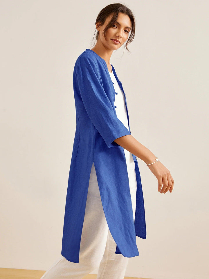 Chelsea – Button-Detail Women’s Longline Top