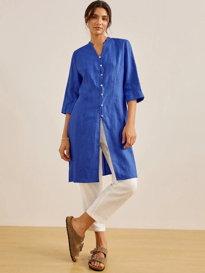 Chelsea – Button-Detail Women’s Longline Top