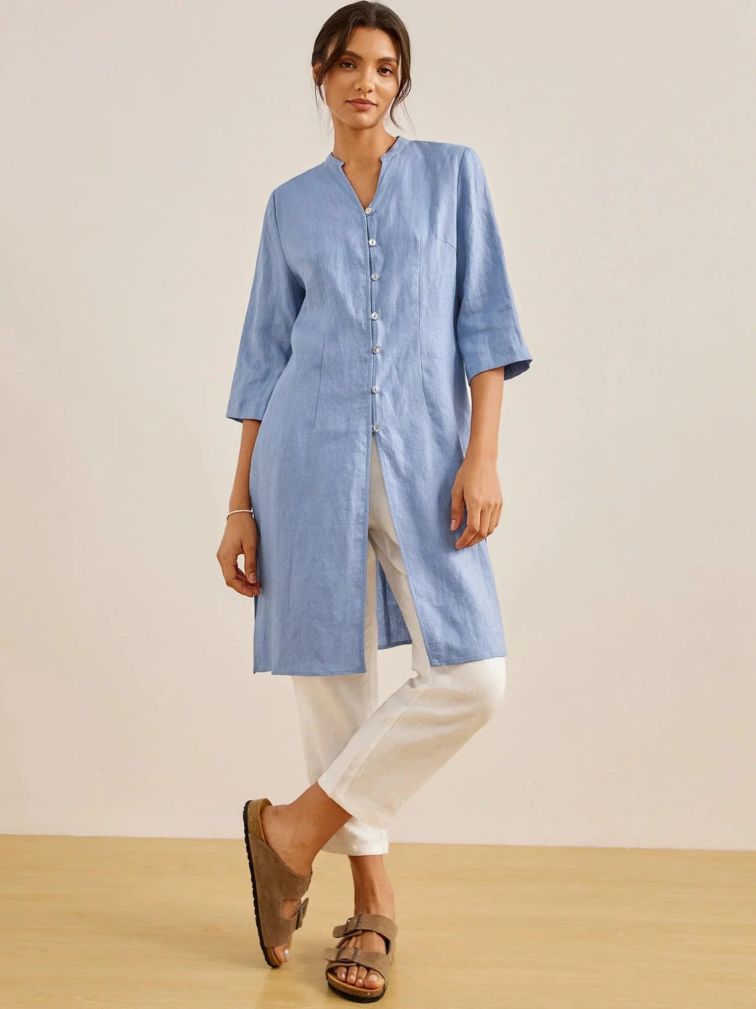 Chelsea – Button-Detail Women’s Longline Top