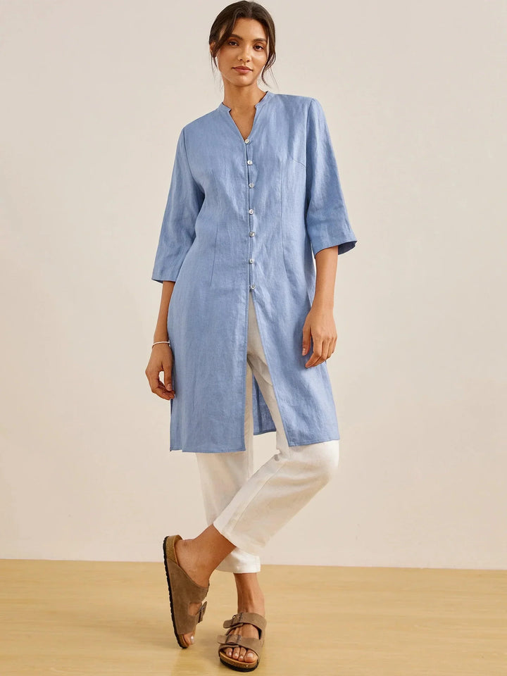 Chelsea – Button-Detail Women’s Longline Top