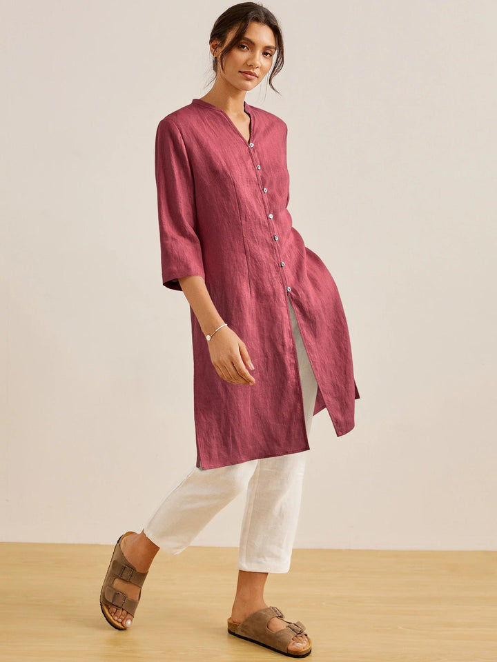 Chelsea – Button-Detail Women’s Longline Top