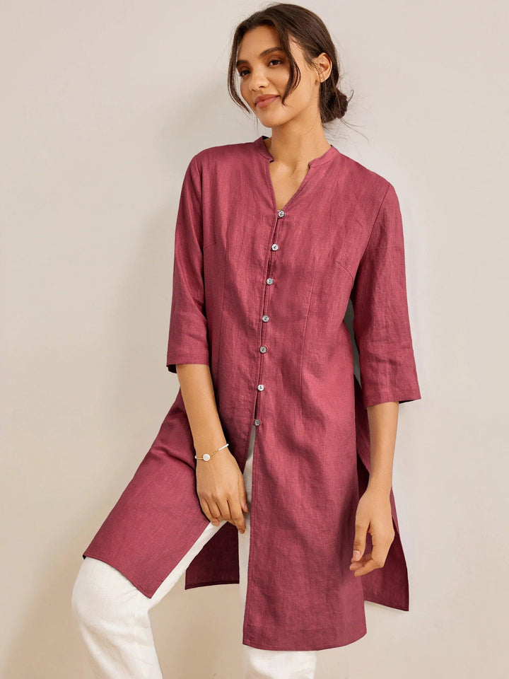 Chelsea – Button-Detail Women’s Longline Top