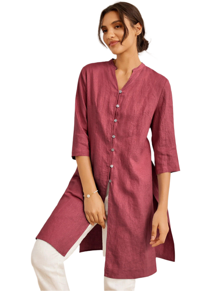 Chelsea – Button-Detail Women’s Longline Top