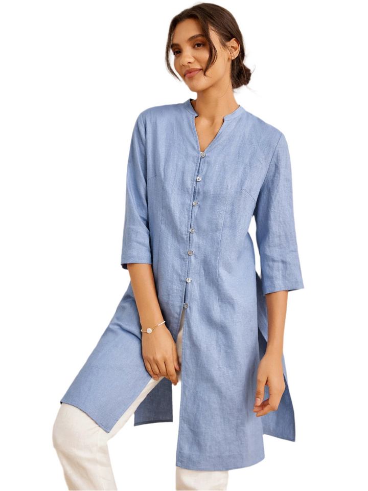 Chelsea – Button-Detail Women’s Longline Top