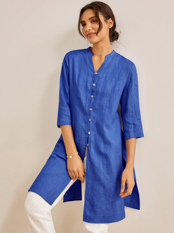 Chelsea – Button-Detail Women’s Longline Top