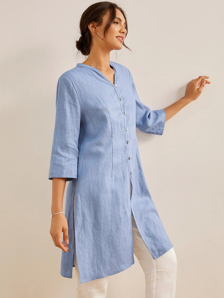 Chelsea – Button-Detail Women’s Longline Top
