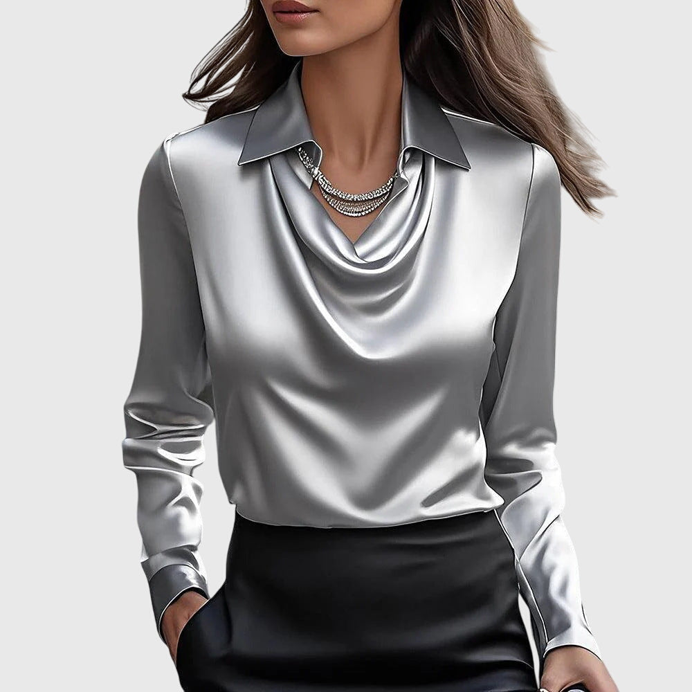 Kyoka – Soft-Shine Women’s Pleated Blouse