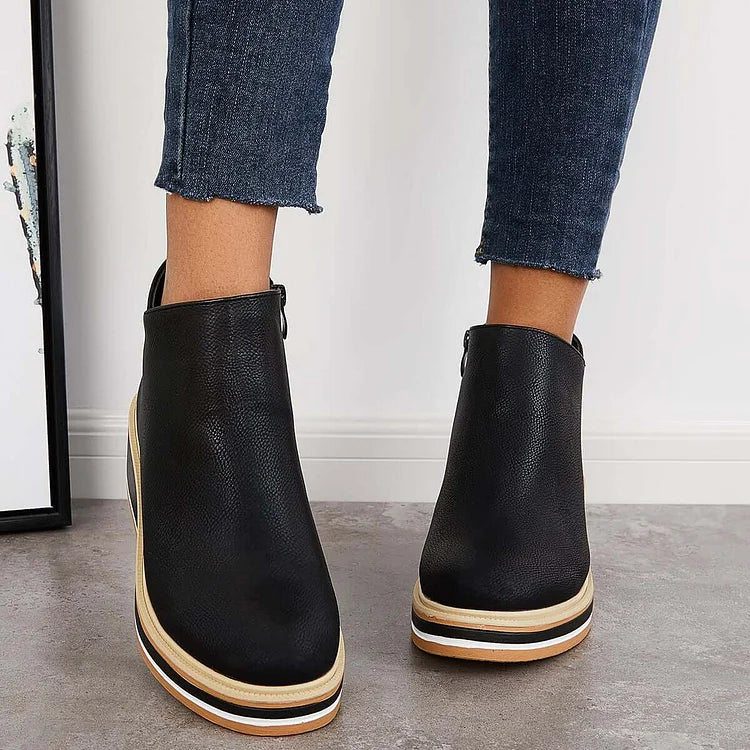 Anastassia – Women’s PU Leather Comfort Boots