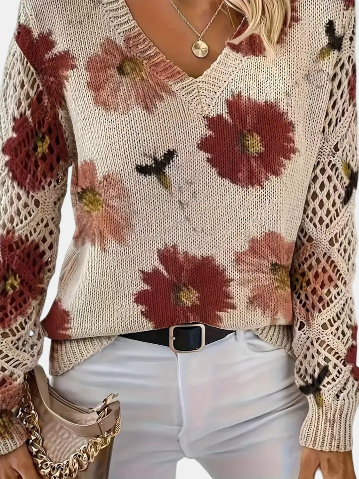 Maha – Lightweight Women’s Floral Knit Cardigan