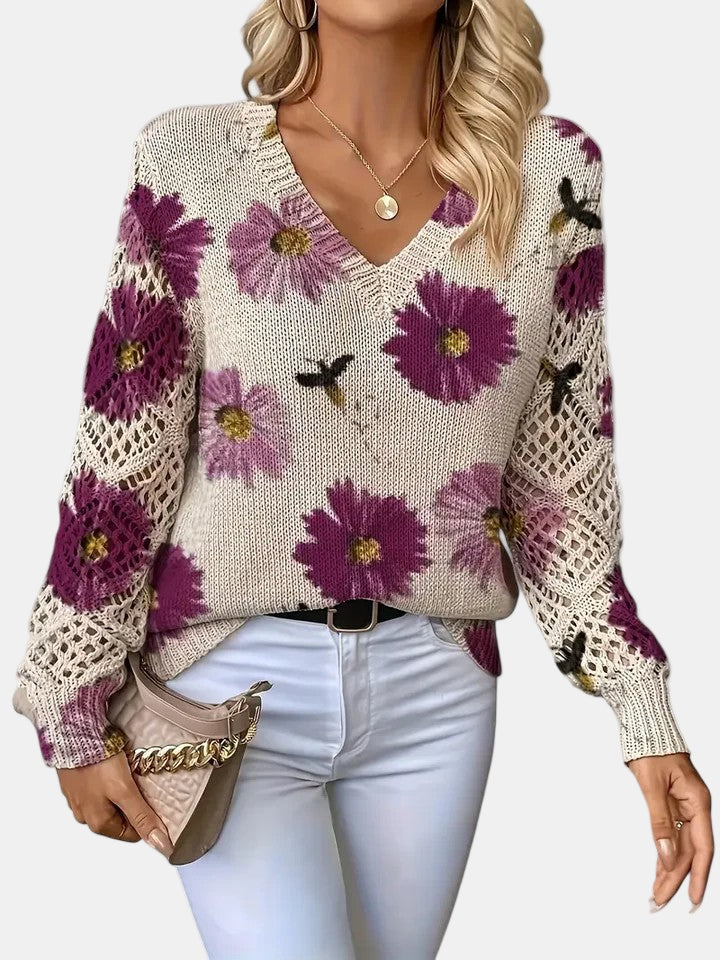 Maha – Lightweight Women’s Floral Knit Cardigan