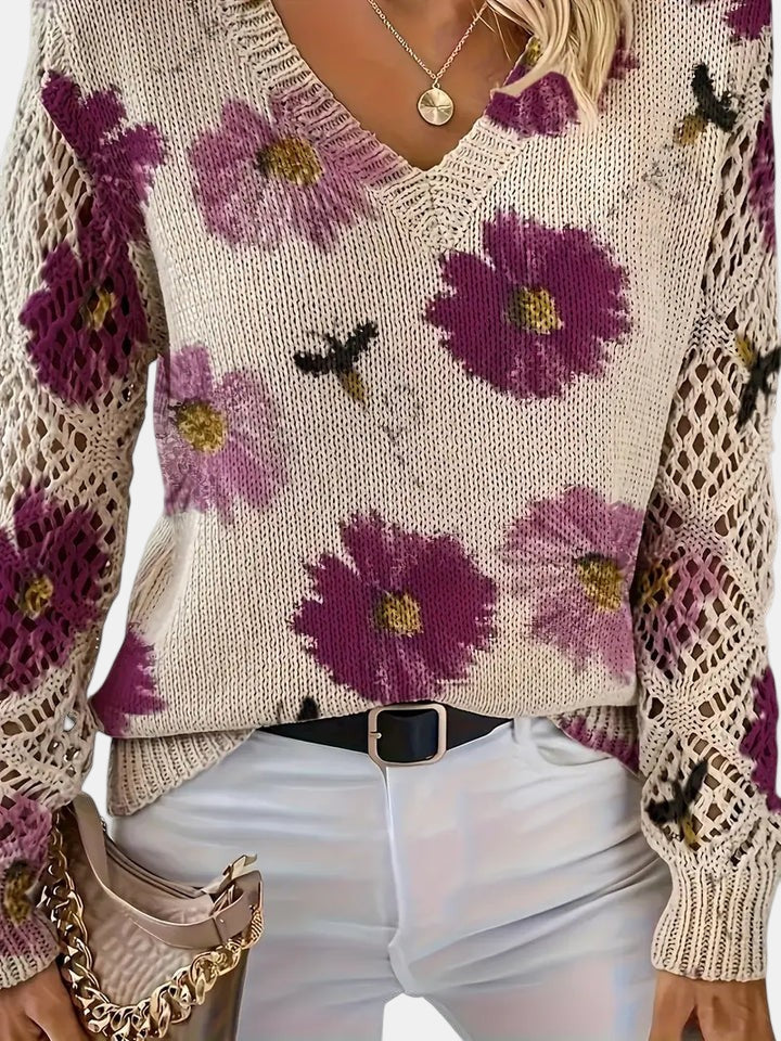 Maha – Lightweight Women’s Floral Knit Cardigan