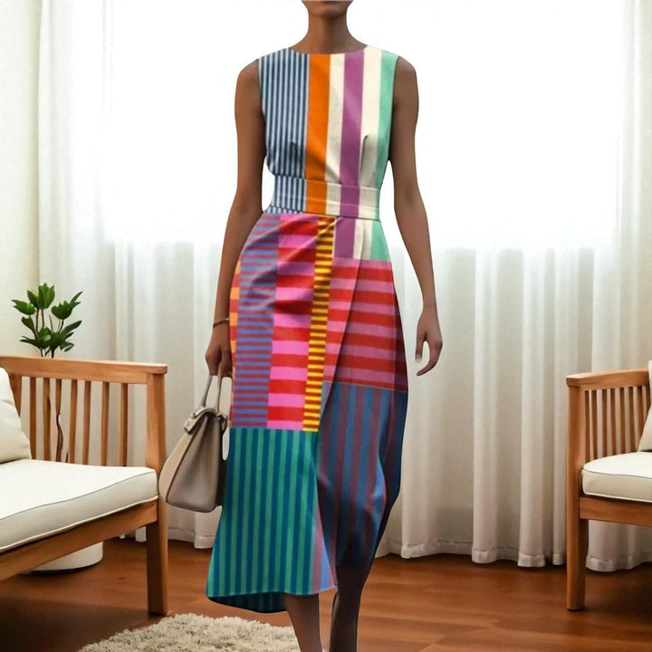 Sarah – Artistic Women’s Geometric Print Dress