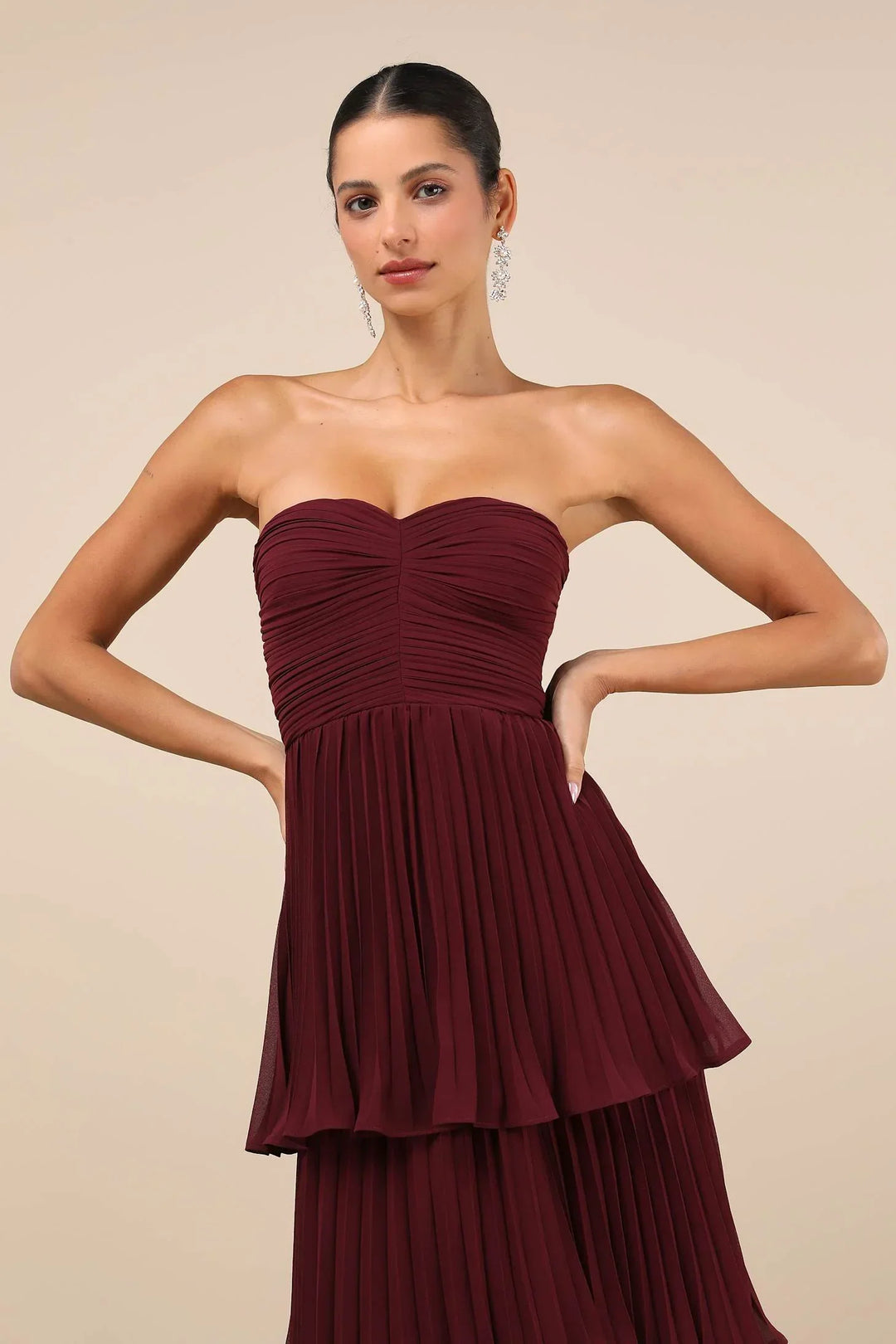 Piper – Women's Strapless Tiered Maxi Dress