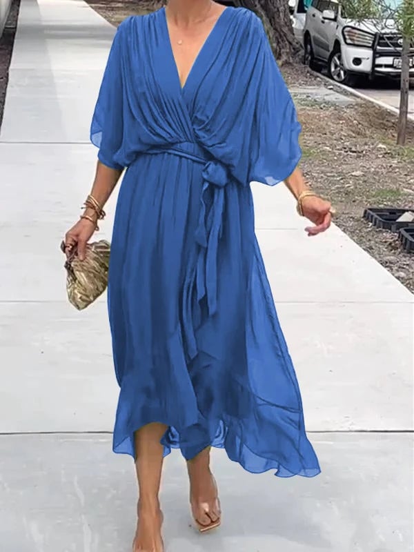 Gianna – Flowy V-Neck Women’s Chiffon Dress