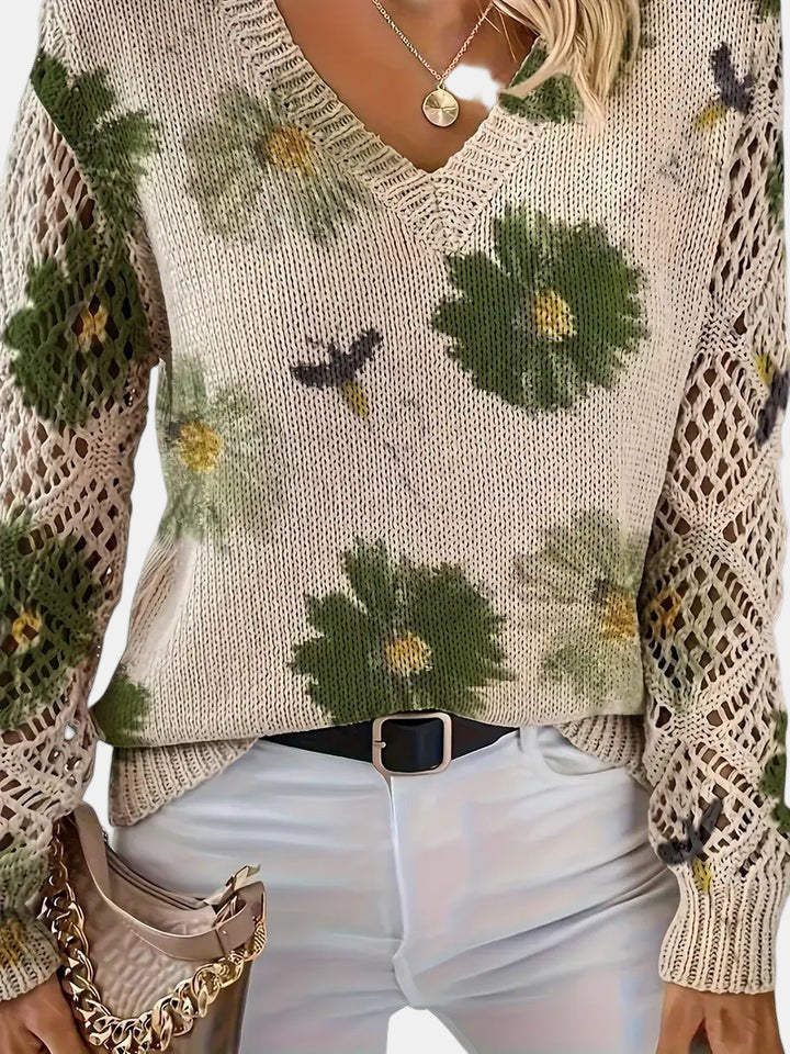 Maha – Lightweight Women’s Floral Knit Cardigan