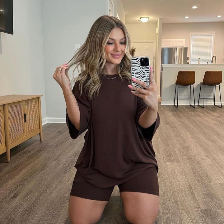 Gabrielle – Women’s Lounge Set with Biker Shorts