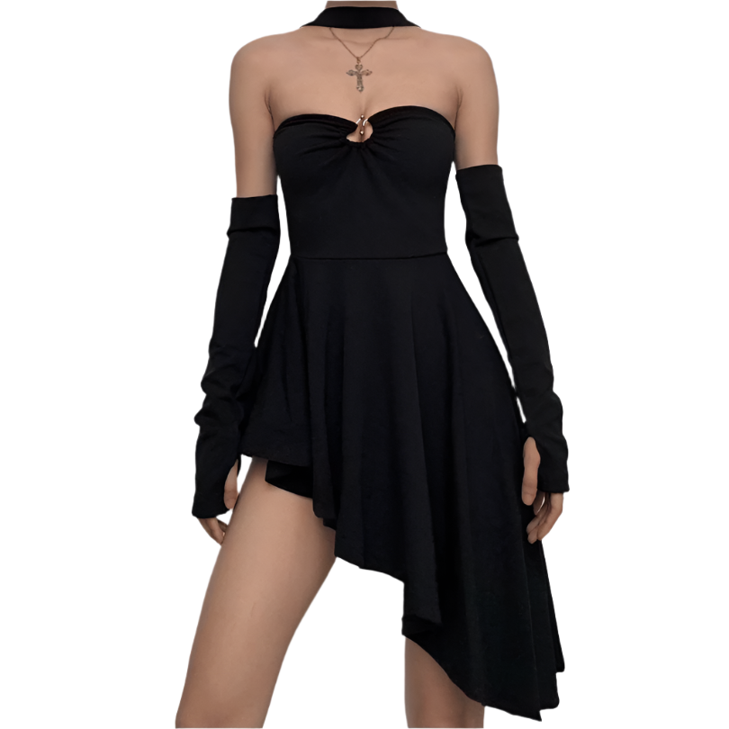 Ariane – Backless Halter Women’s Dress with Glove Detail