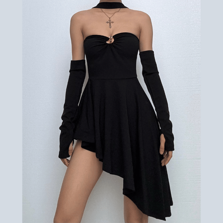 Ariane – Backless Halter Women’s Dress with Glove Detail