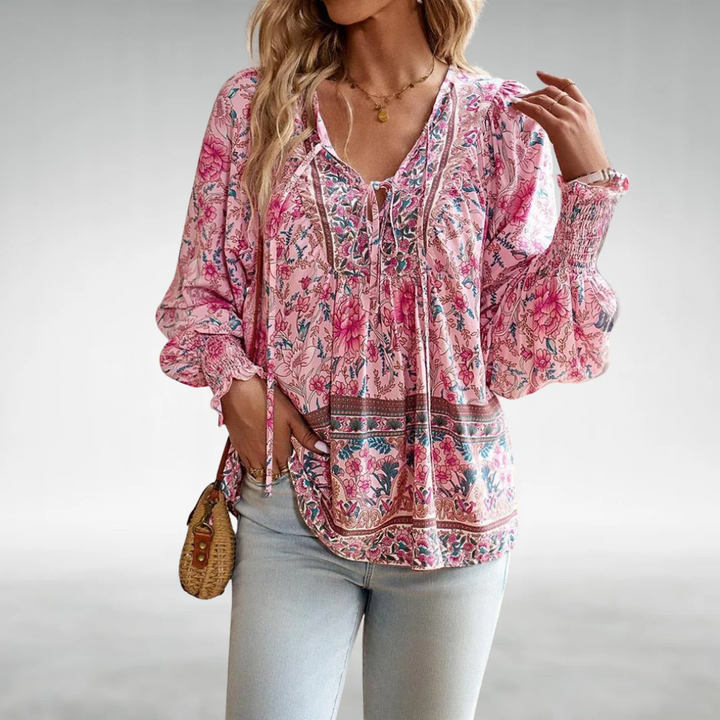 Gwenn – Boho Floral Women’s Blouse