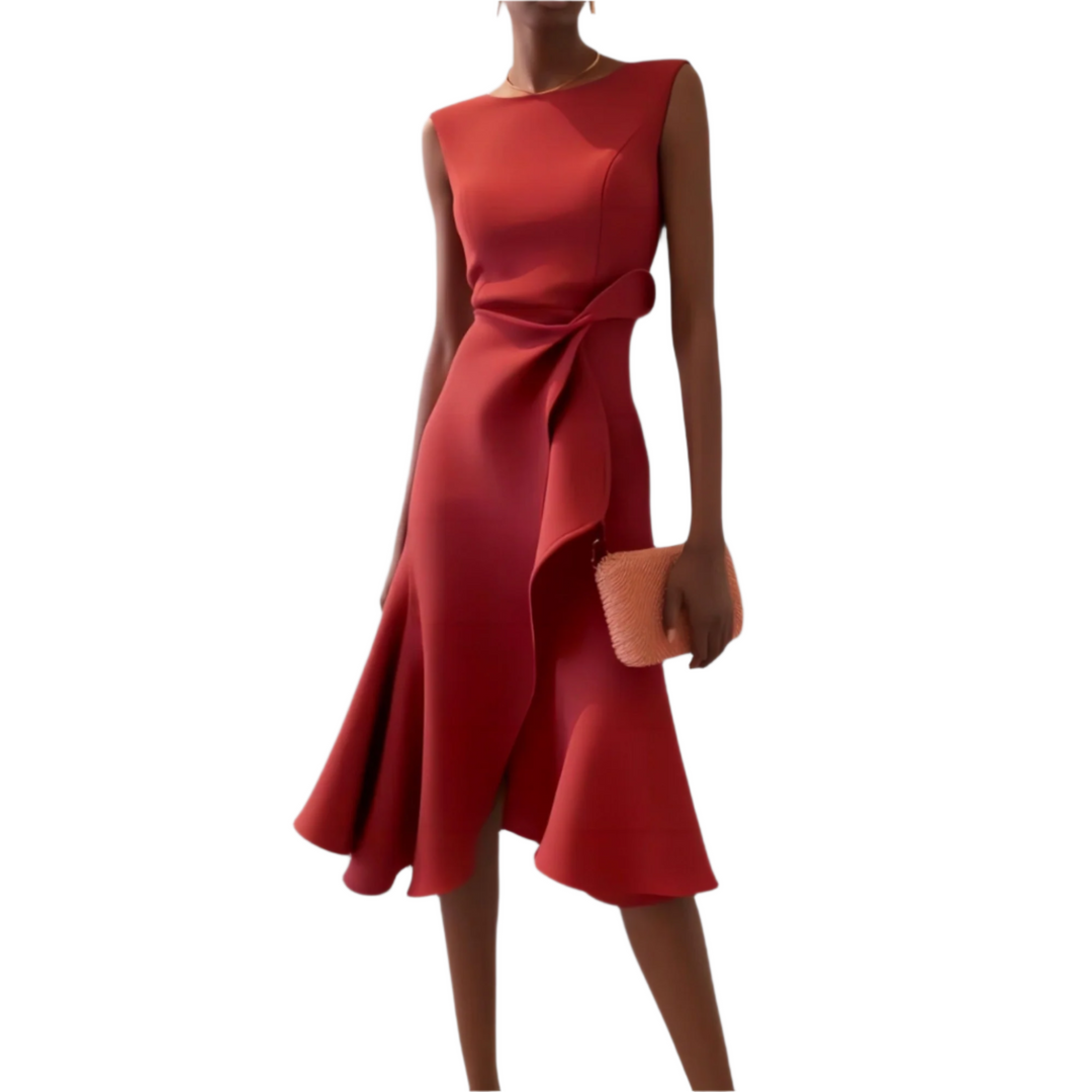 Coleen – Draped Asymmetric Women’s Midi Dress