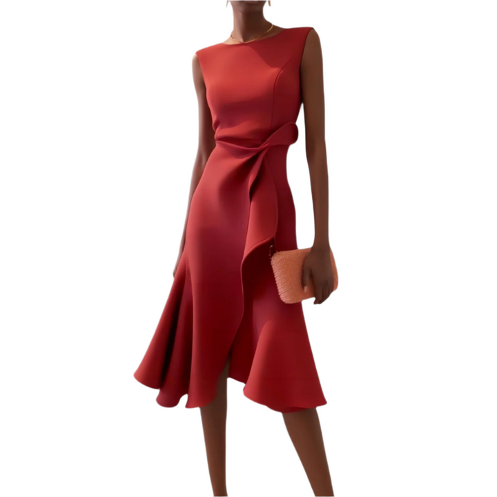 Coleen – Draped Asymmetric Women’s Midi Dress