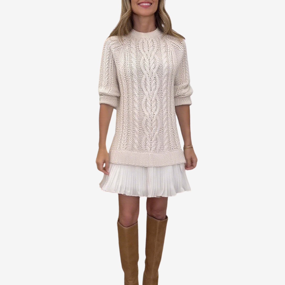 Flaire – Braided Knit Women’s Midi Dress