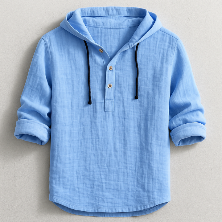 Isaac – Lightweight Men’s Cotton-Linen Hoodie Shirt