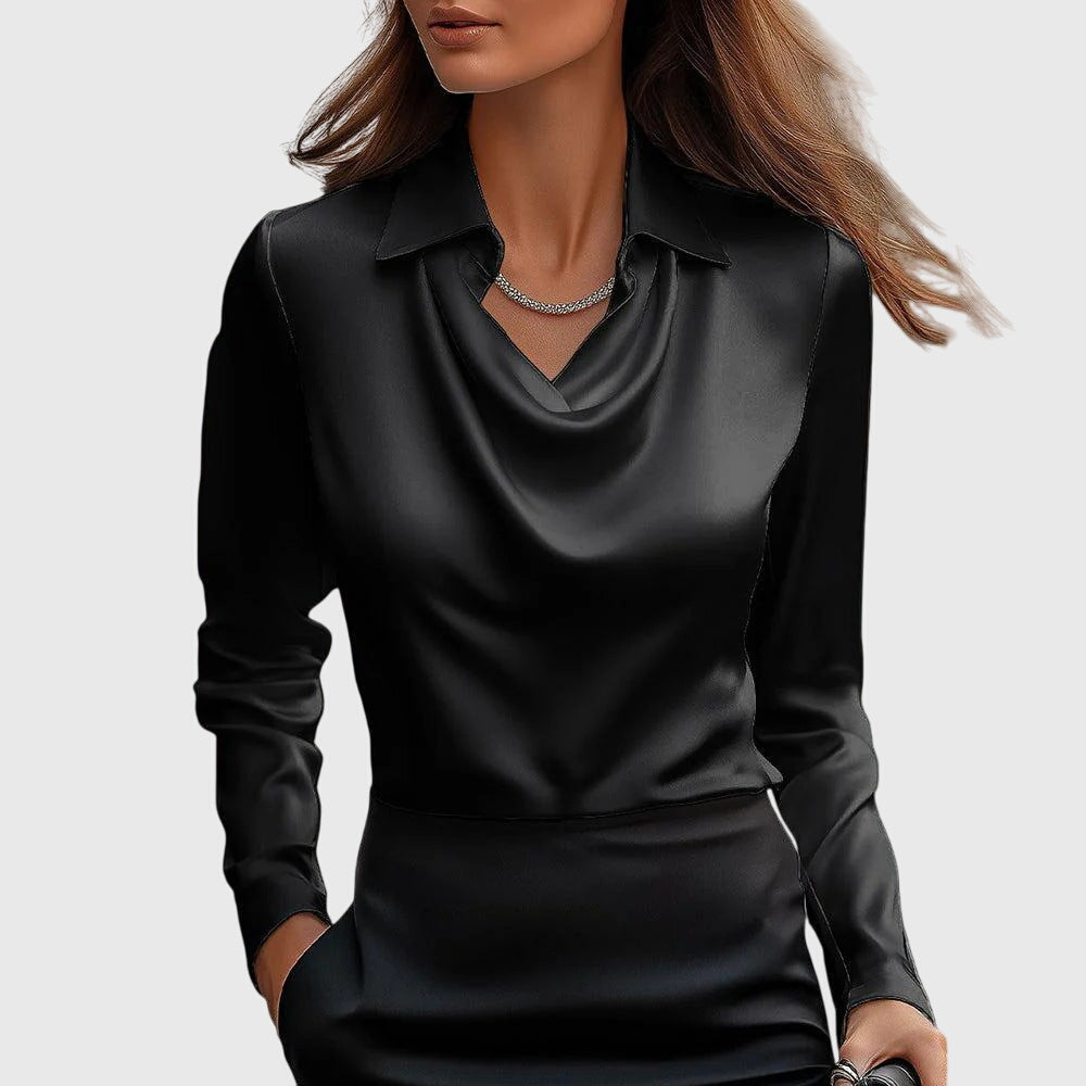Kyoka – Soft-Shine Women’s Pleated Blouse