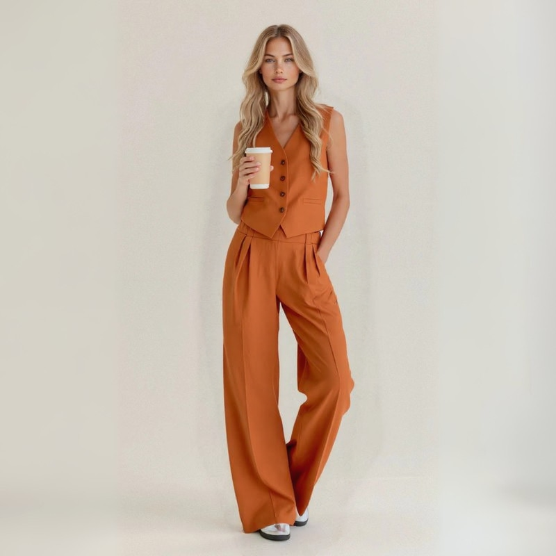 Claire – Women’s Linen Shirt & Pants Set