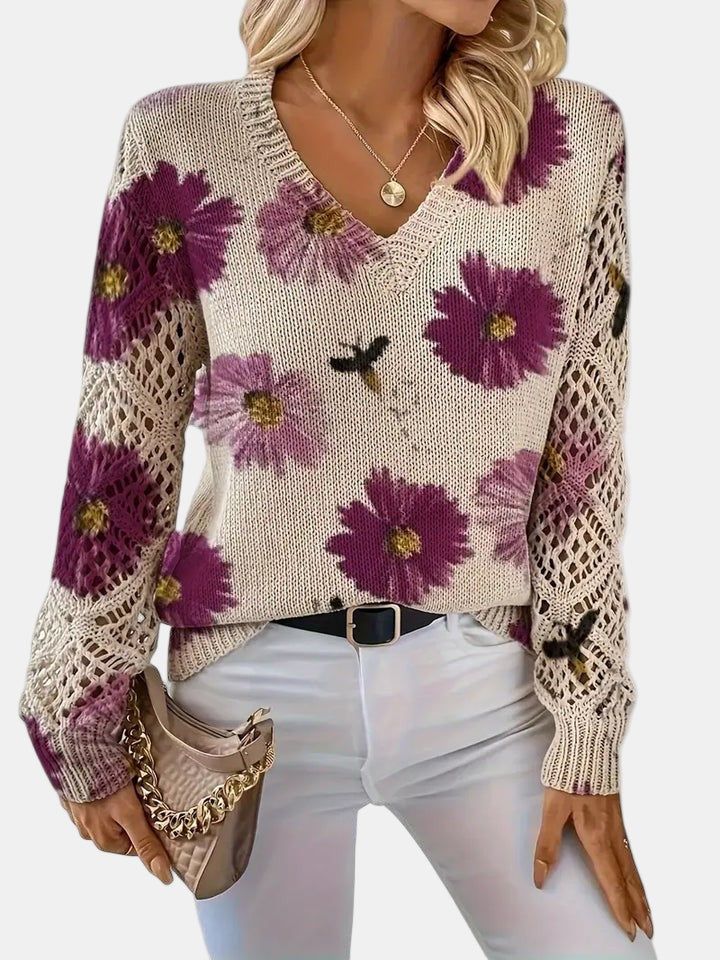 Maha – Lightweight Women’s Floral Knit Cardigan