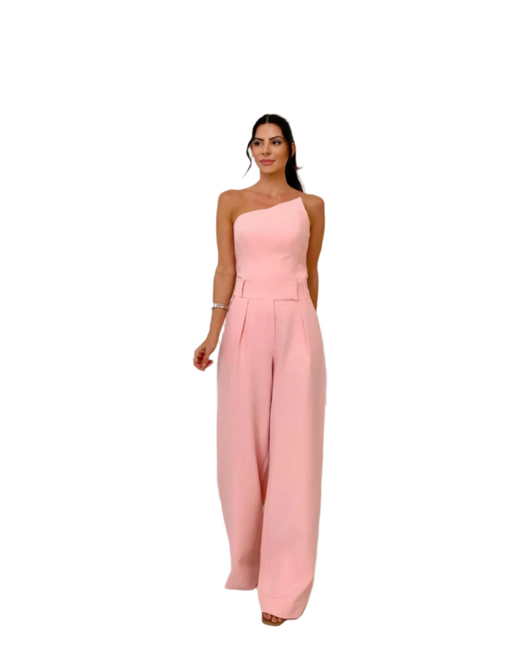 Eliana – Minimalist Women’s One-Shoulder Top & Palazzo Set