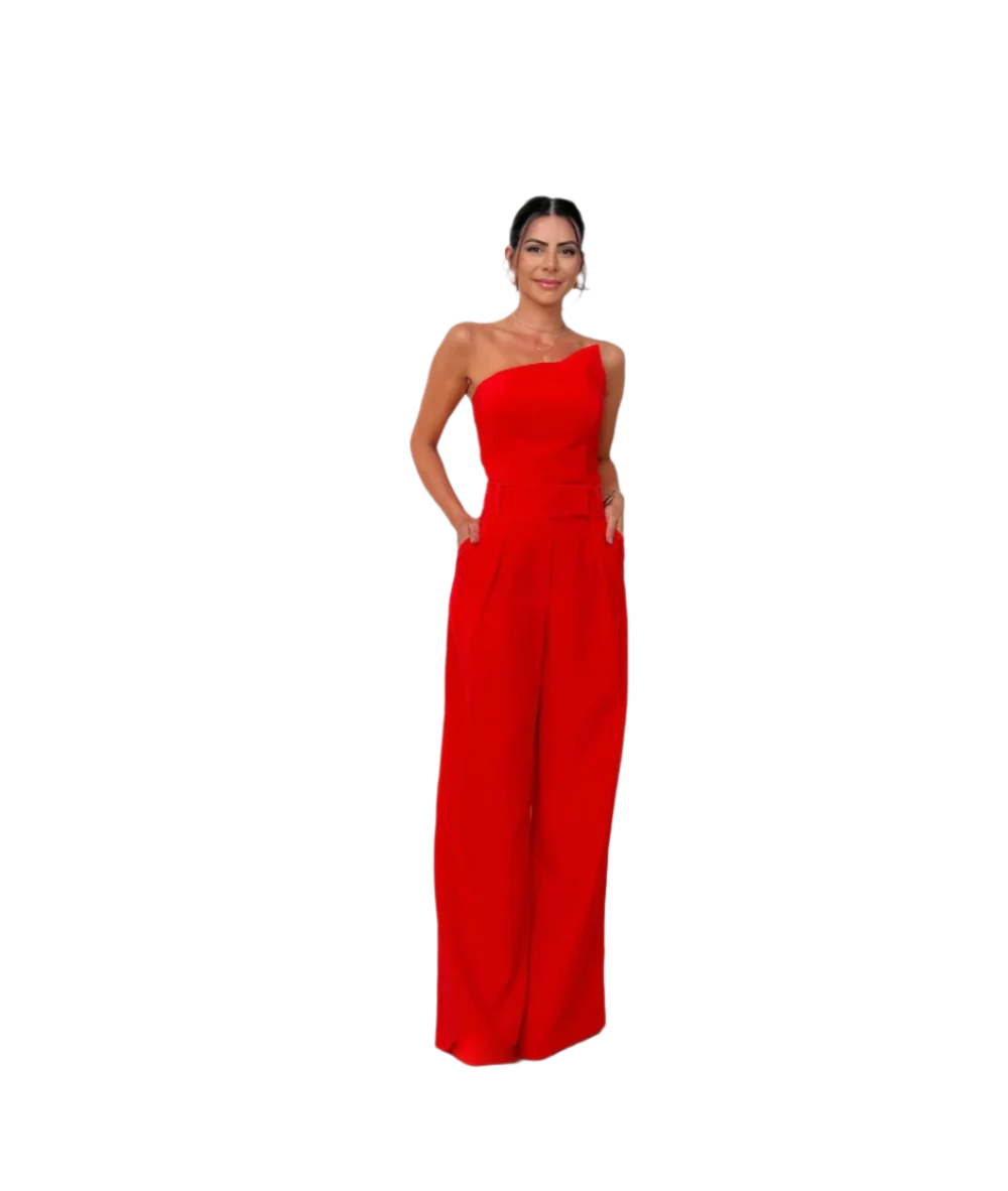 Eliana – Minimalist Women’s One-Shoulder Top & Palazzo Set