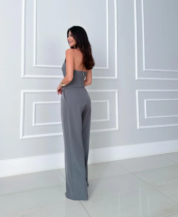 Eliana – Minimalist Women’s One-Shoulder Top & Palazzo Set