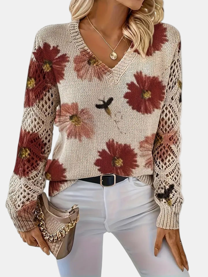Maha – Lightweight Women’s Floral Knit Cardigan