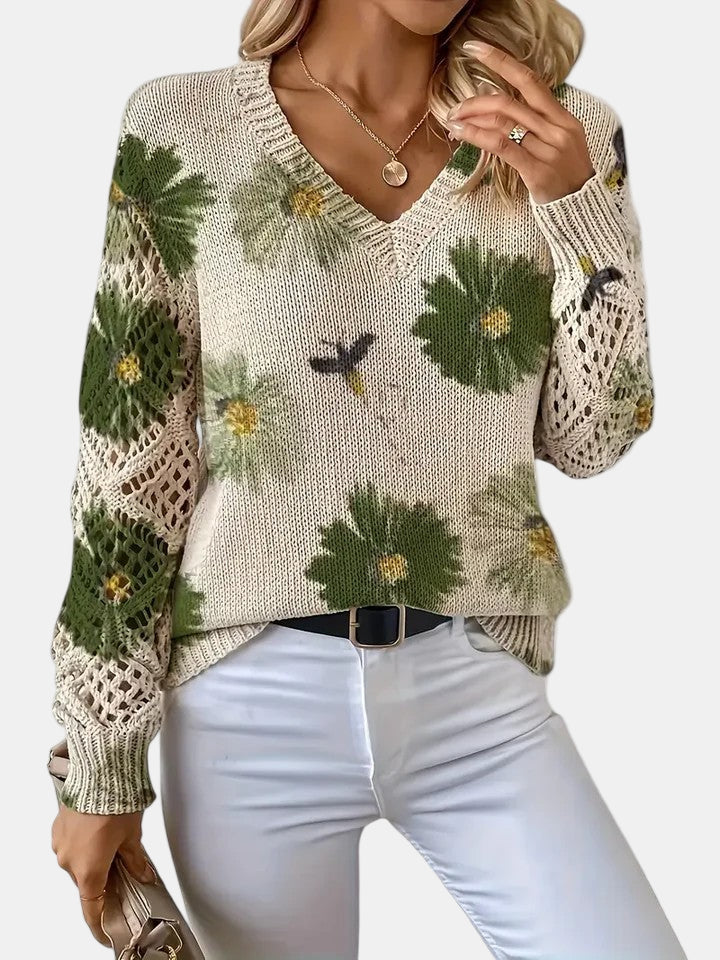 Maha – Lightweight Women’s Floral Knit Cardigan