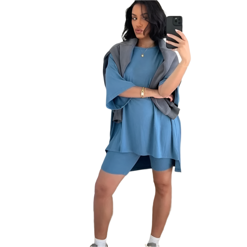 Gabrielle – Women’s Lounge Set with Biker Shorts
