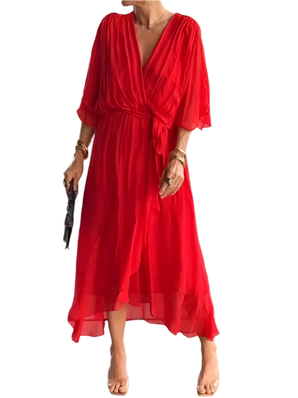 Gianna – Flowy V-Neck Women’s Chiffon Dress