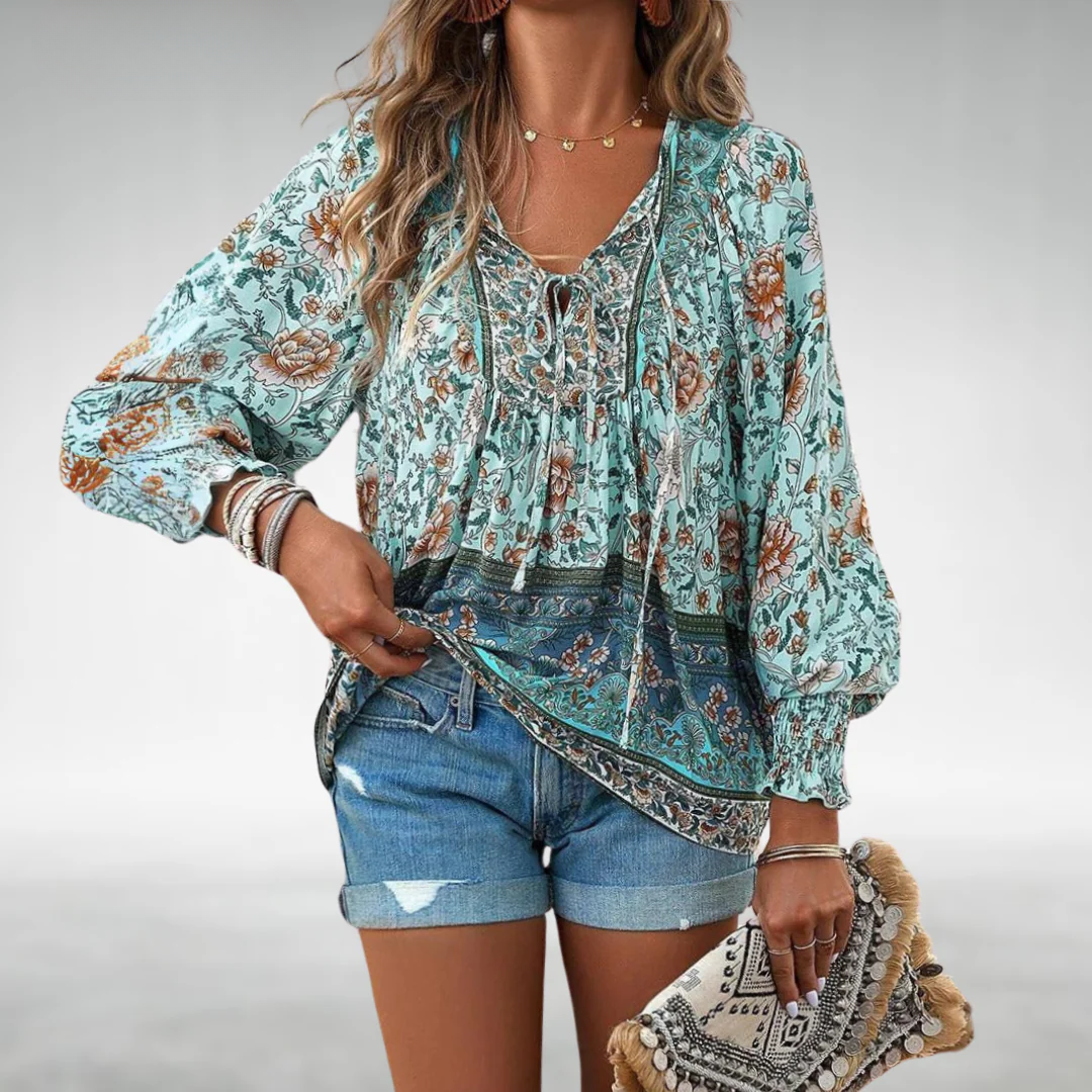 Gwenn – Boho Floral Women’s Blouse