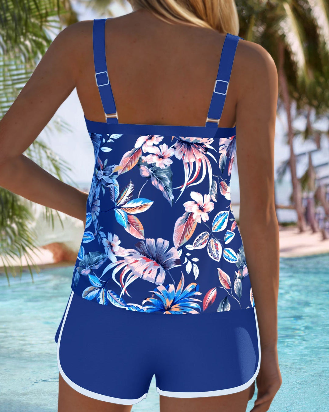 Vanessa – Patterned Women’s Backless Tankini Set
