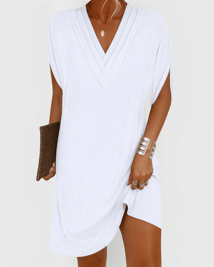 Hannah – Flowy V-Neck Women’s Shift Dress