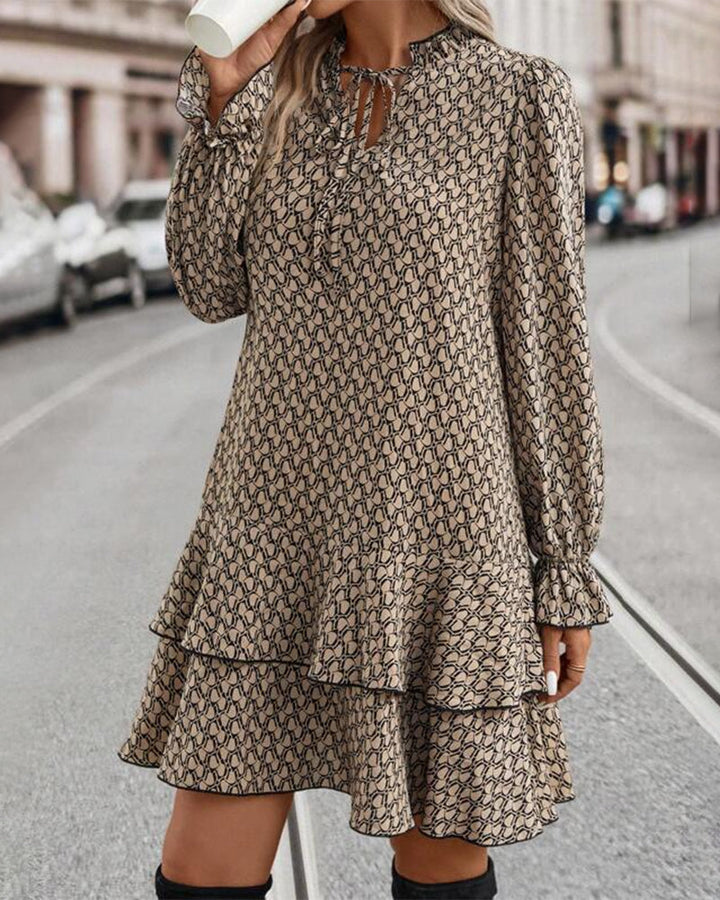 Lina – Geometric Pattern Dress for Women