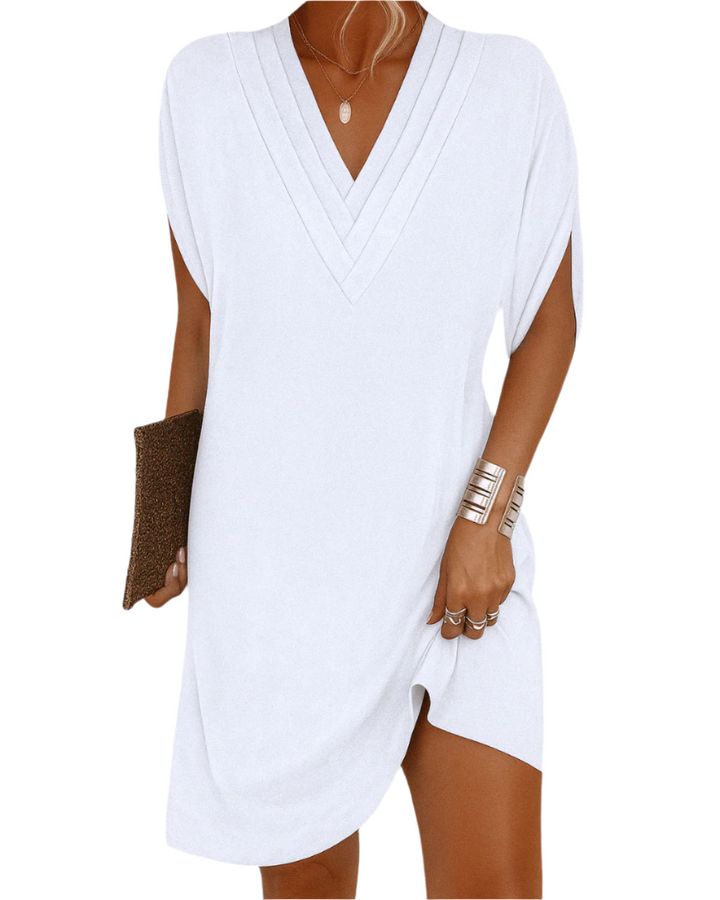 Hannah – Flowy V-Neck Women’s Shift Dress