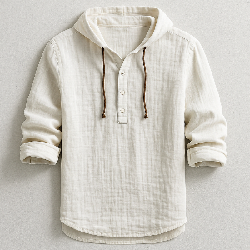 Isaac – Lightweight Men’s Cotton-Linen Hoodie Shirt