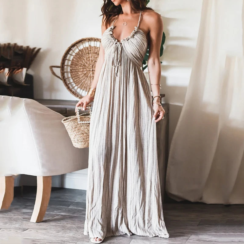 Lucía – Women’s Tie-Up Ruffle Summer Dress