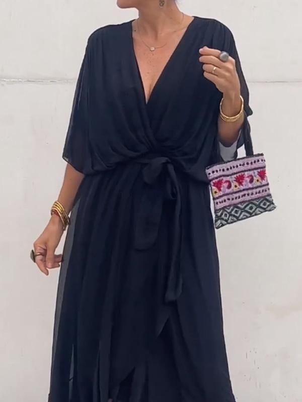 Gianna – Flowy V-Neck Women’s Chiffon Dress