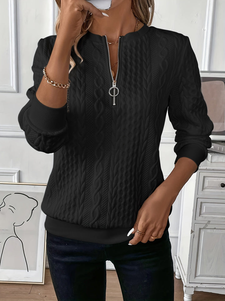Kiesha – Cozy Zip-Up Women’s Cable Knit Sweater