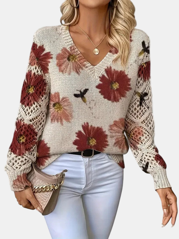 Maha – Lightweight Women’s Floral Knit Cardigan