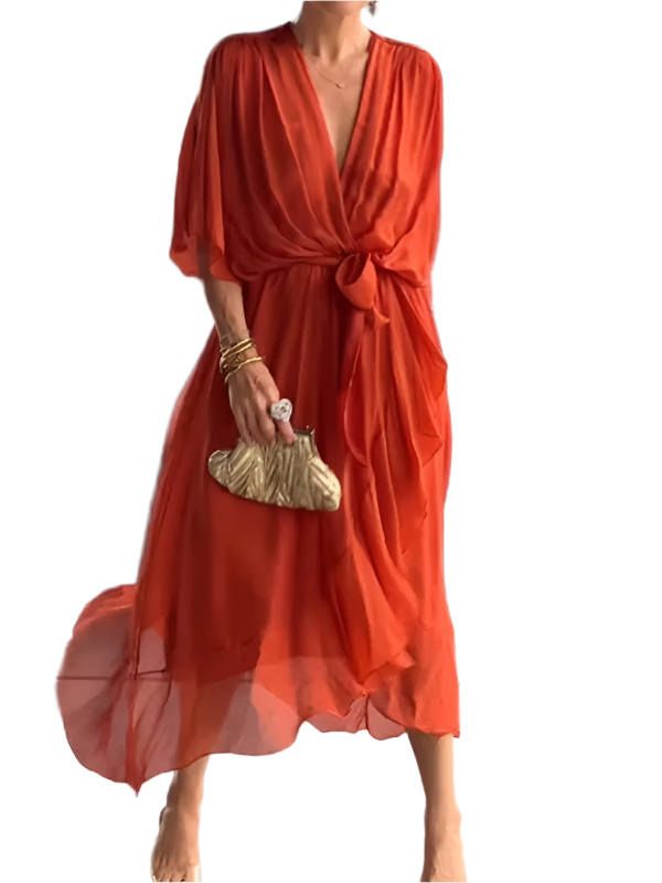 Gianna – Flowy V-Neck Women’s Chiffon Dress